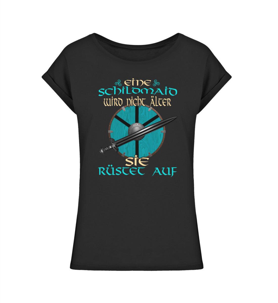 Extended Shirt „Eine Schildmaid wird nicht älter – Sie rüstet auf“ - Nordic Viking Wear