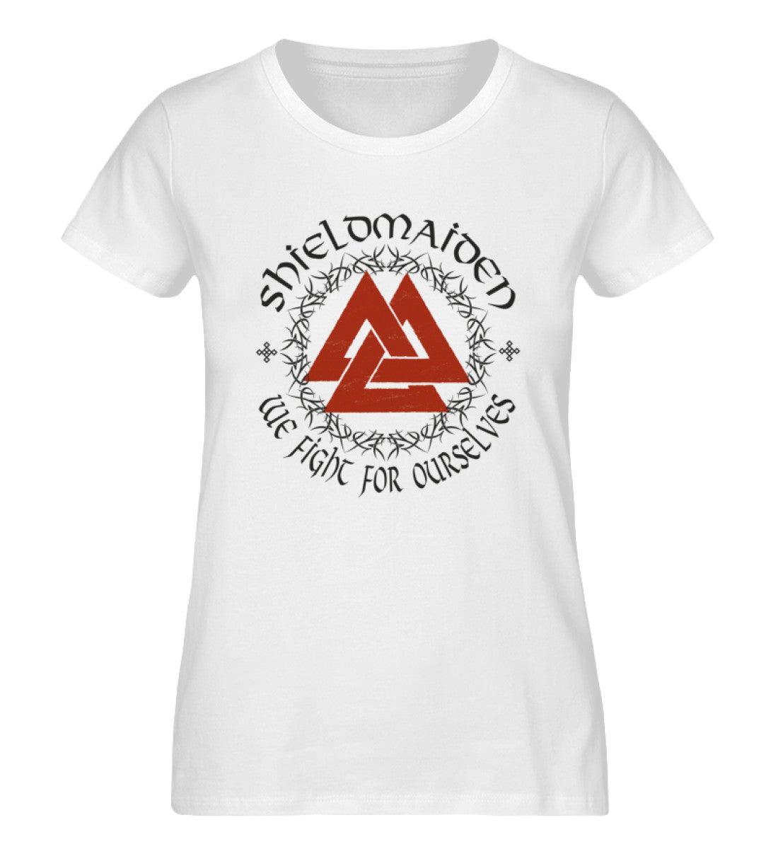 Schildmaiden Expresser Shirt Valknut Symbol & Wikinger Spruch – Nordische Stärke für Frauen - Nordic Viking Wear