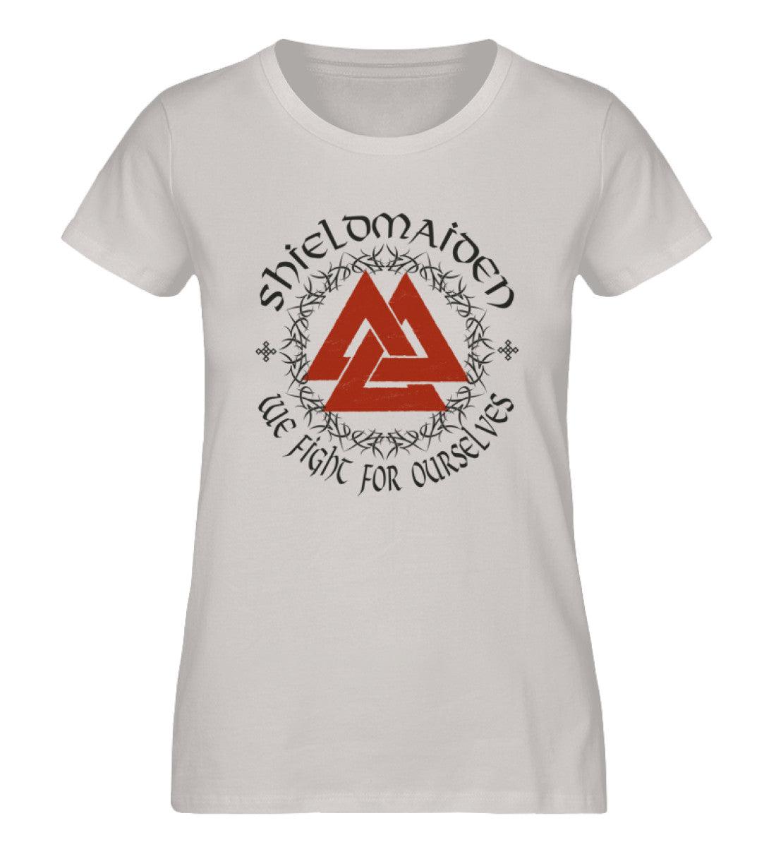 Schildmaiden Expresser Shirt Valknut Symbol & Wikinger Spruch – Nordische Stärke für Frauen - Nordic Viking Wear
