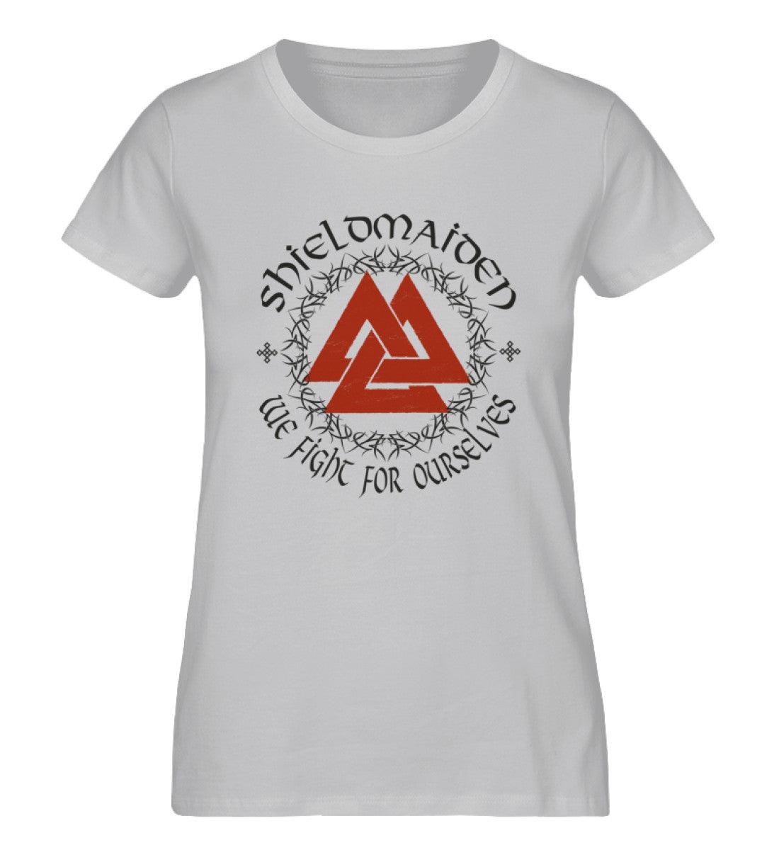 Schildmaiden Expresser Shirt Valknut Symbol & Wikinger Spruch – Nordische Stärke für Frauen - Nordic Viking Wear