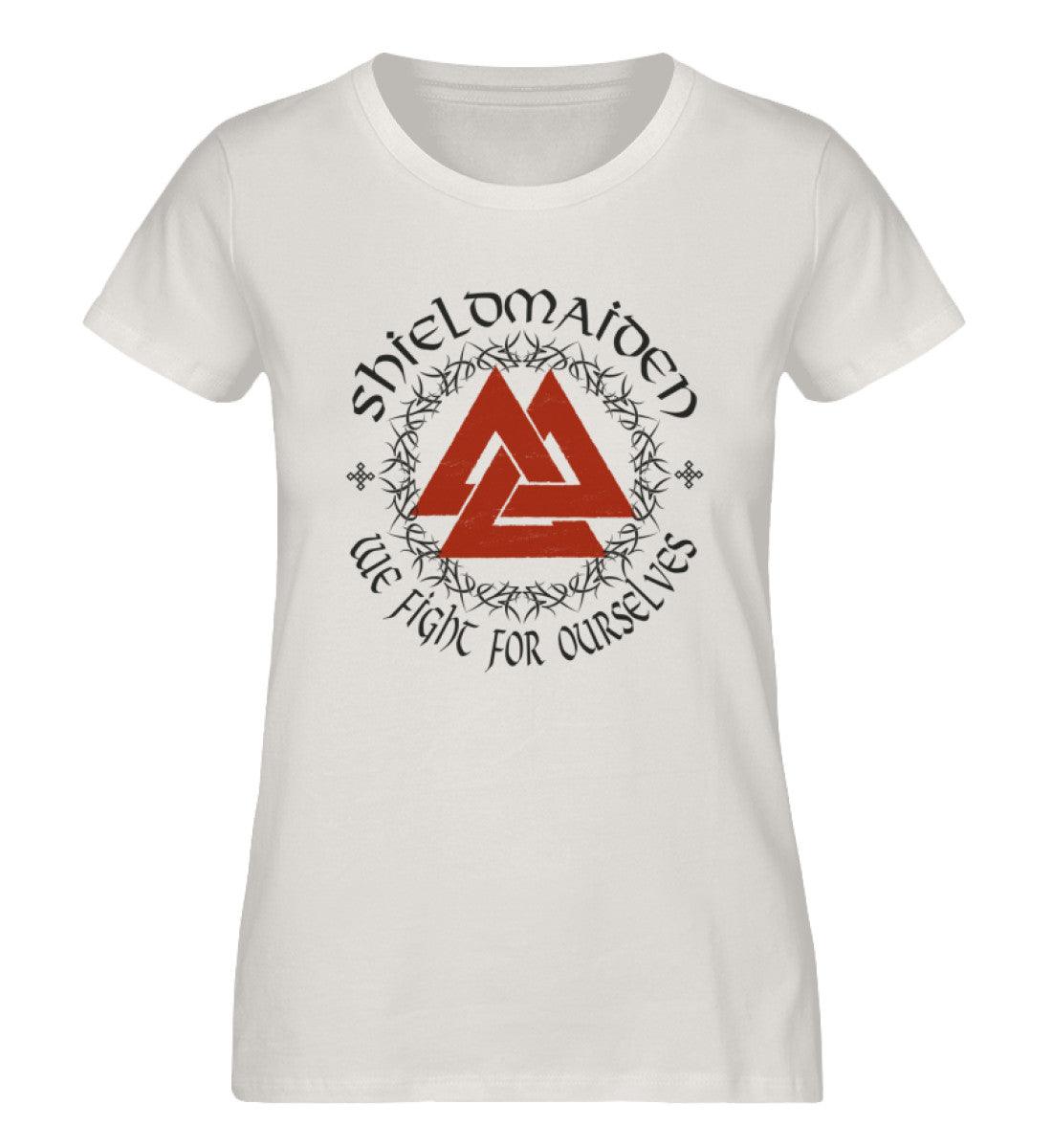 Schildmaiden Expresser Shirt Valknut Symbol & Wikinger Spruch – Nordische Stärke für Frauen - Nordic Viking Wear