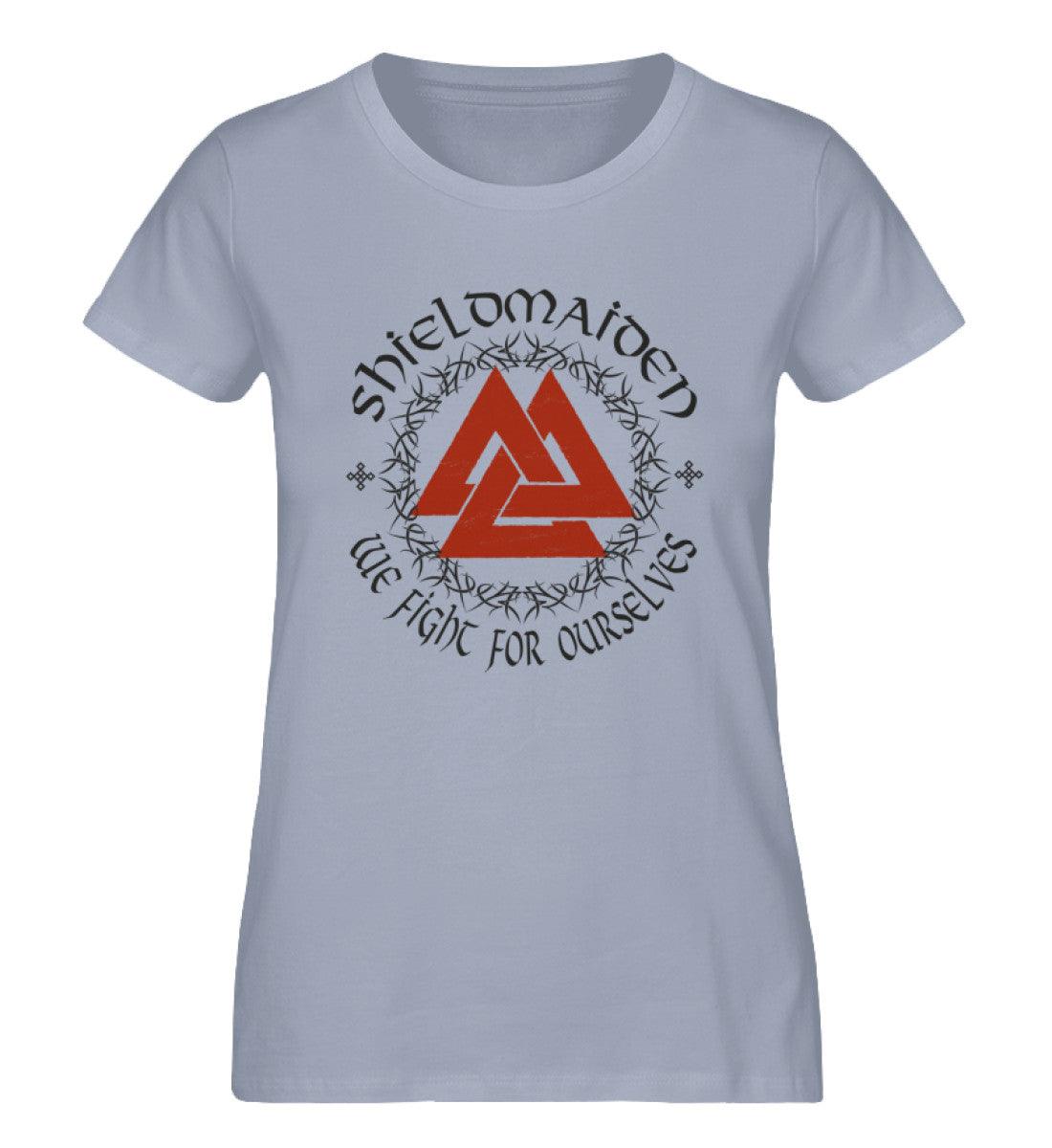 Schildmaiden Expresser Shirt Valknut Symbol & Wikinger Spruch – Nordische Stärke für Frauen - Nordic Viking Wear