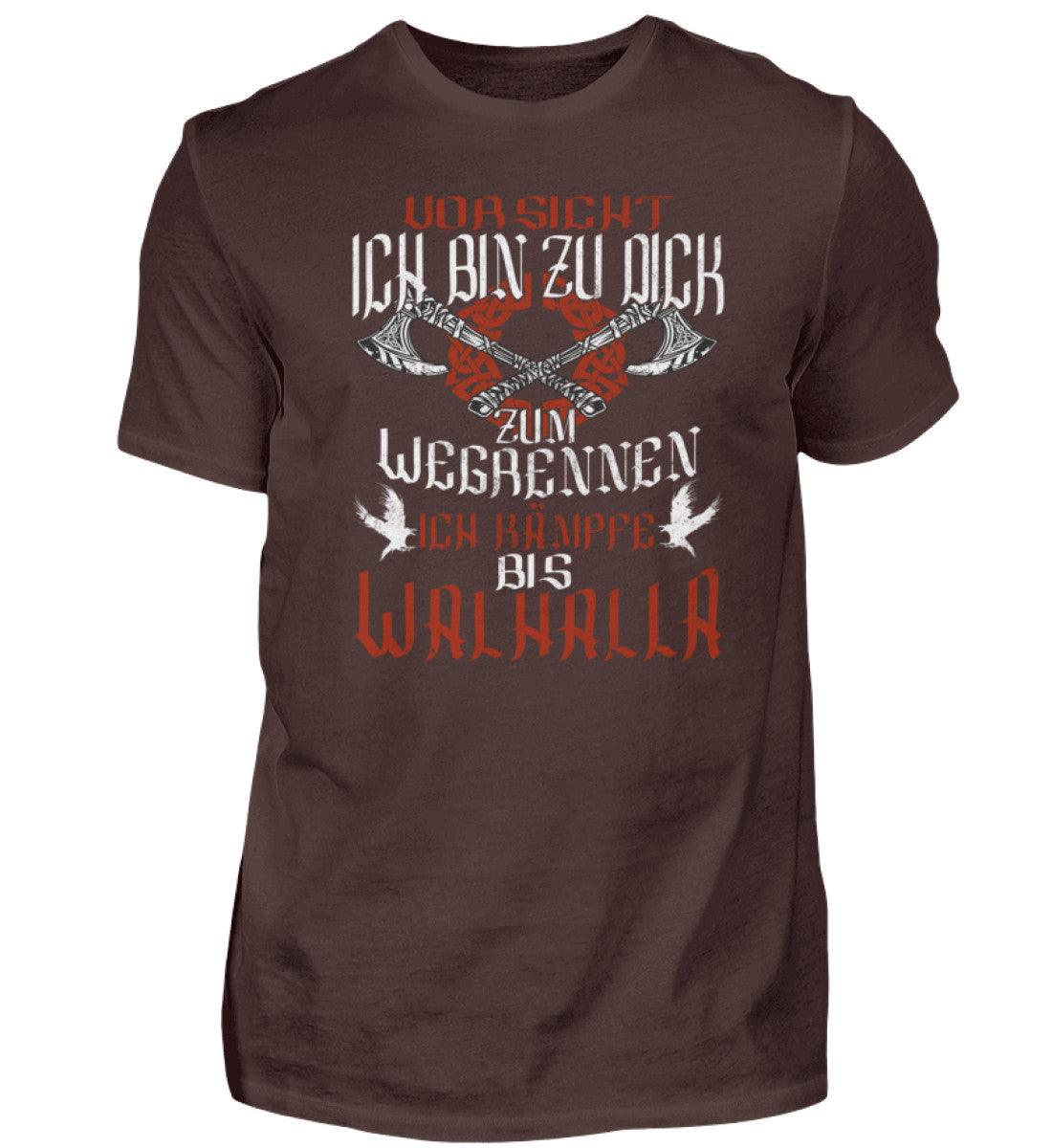 Lustiges Wikinger-Premiumshirt – 'Ich bin zu dick zum Wegrennen - Nordic Viking Wear