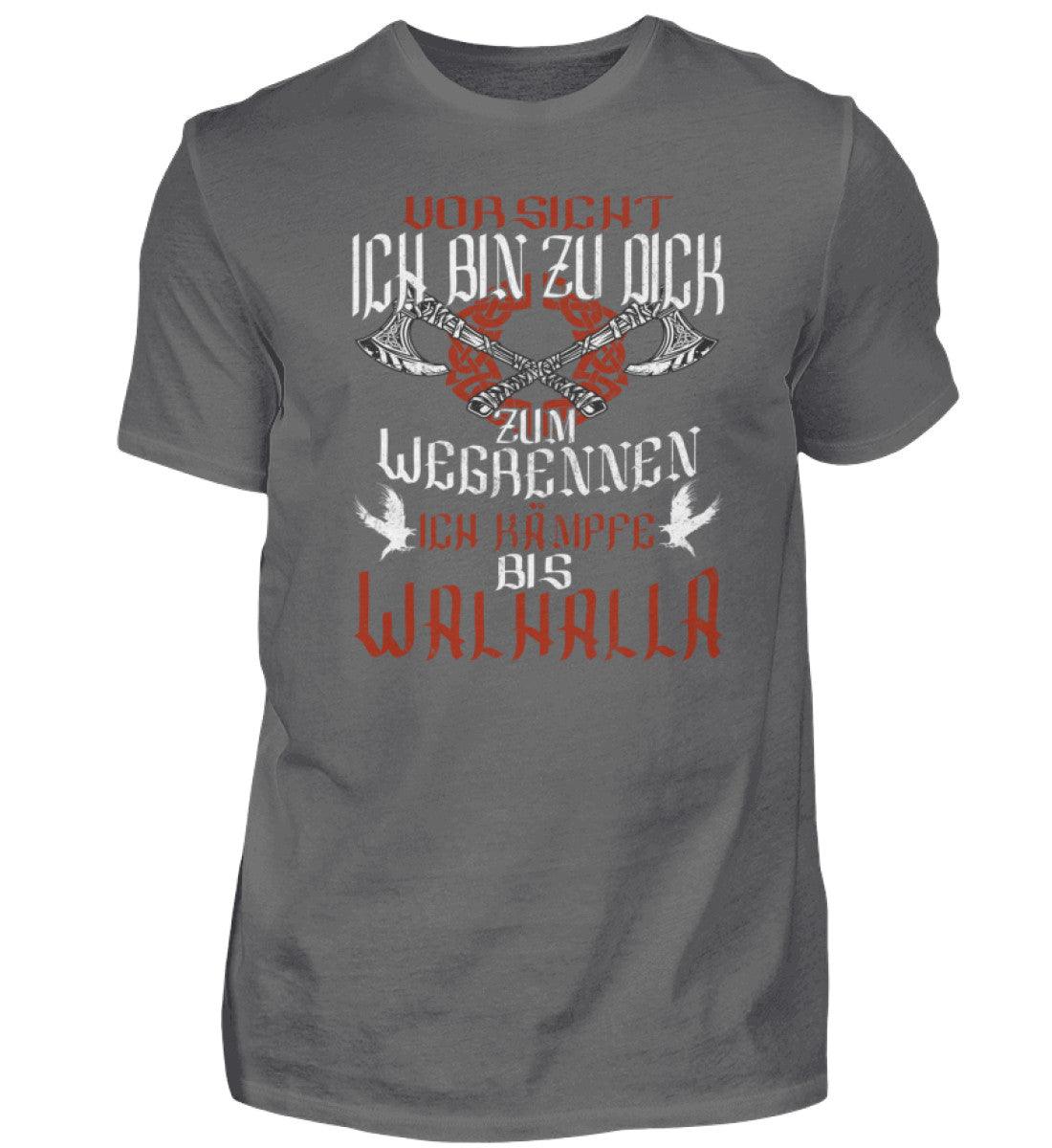 Lustiges Wikinger-Premiumshirt – 'Ich bin zu dick zum Wegrennen - Nordic Viking Wear