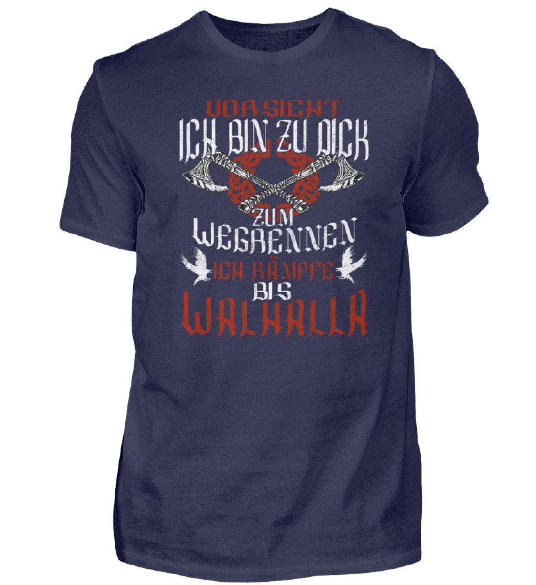 Lustiges Wikinger-Premiumshirt – 'Ich bin zu dick zum Wegrennen - Nordic Viking Wear