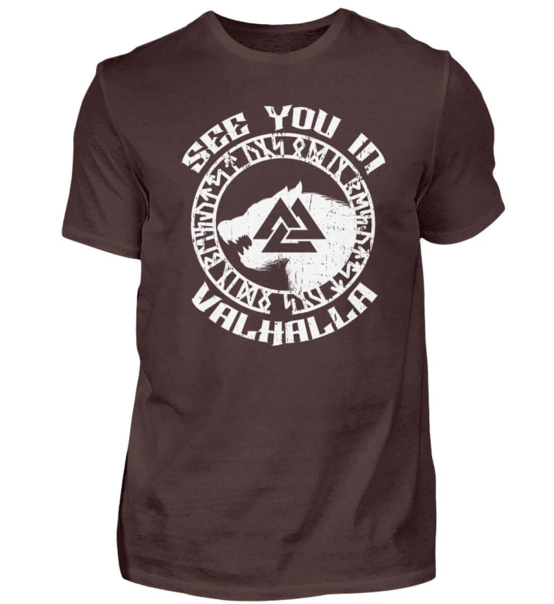 "See You in Valhalla" Wikinger Premiumshirt - Nordischer Krieger Wolf Design - Valhalla Ruf Shirt - Nordic Viking Wear