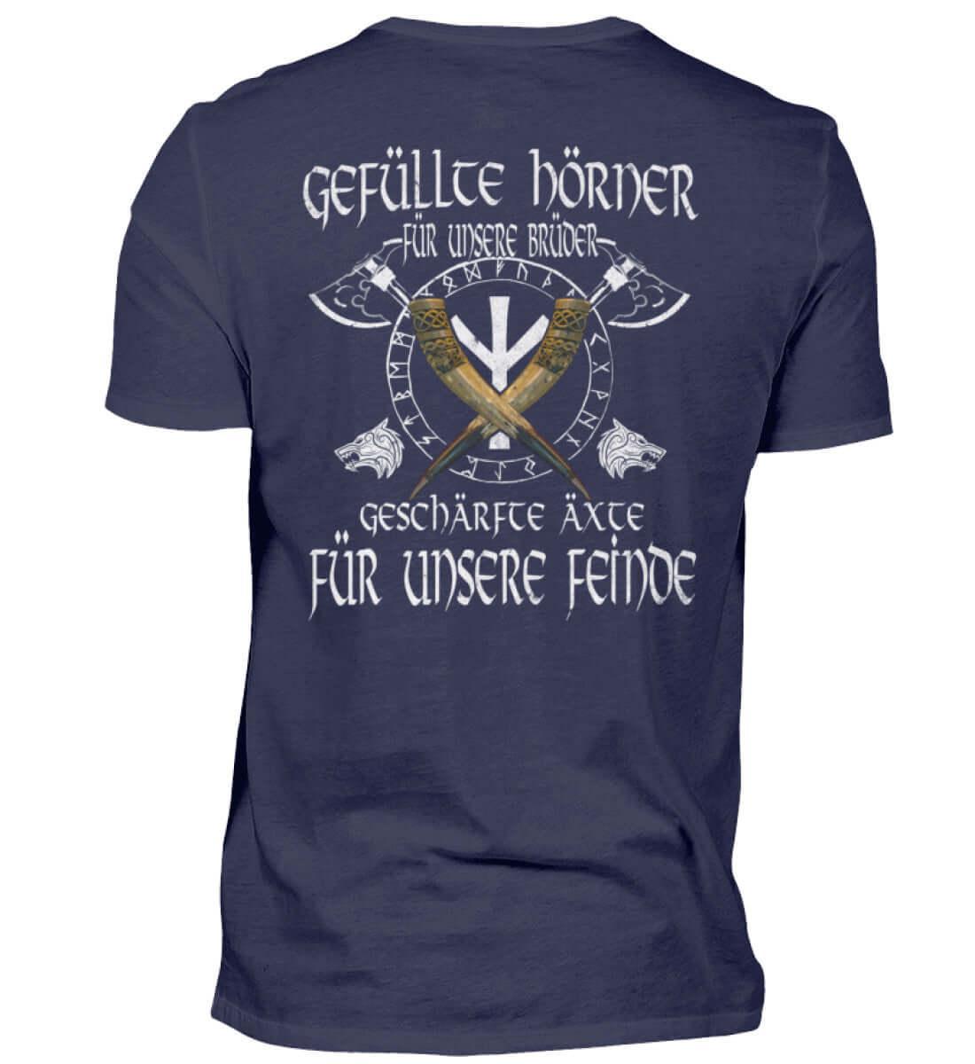Wikinger Brüderlichkeit Shirt – "Gefüllte Hörner und Geschärfte Äxte" - Nordic Viking Wear