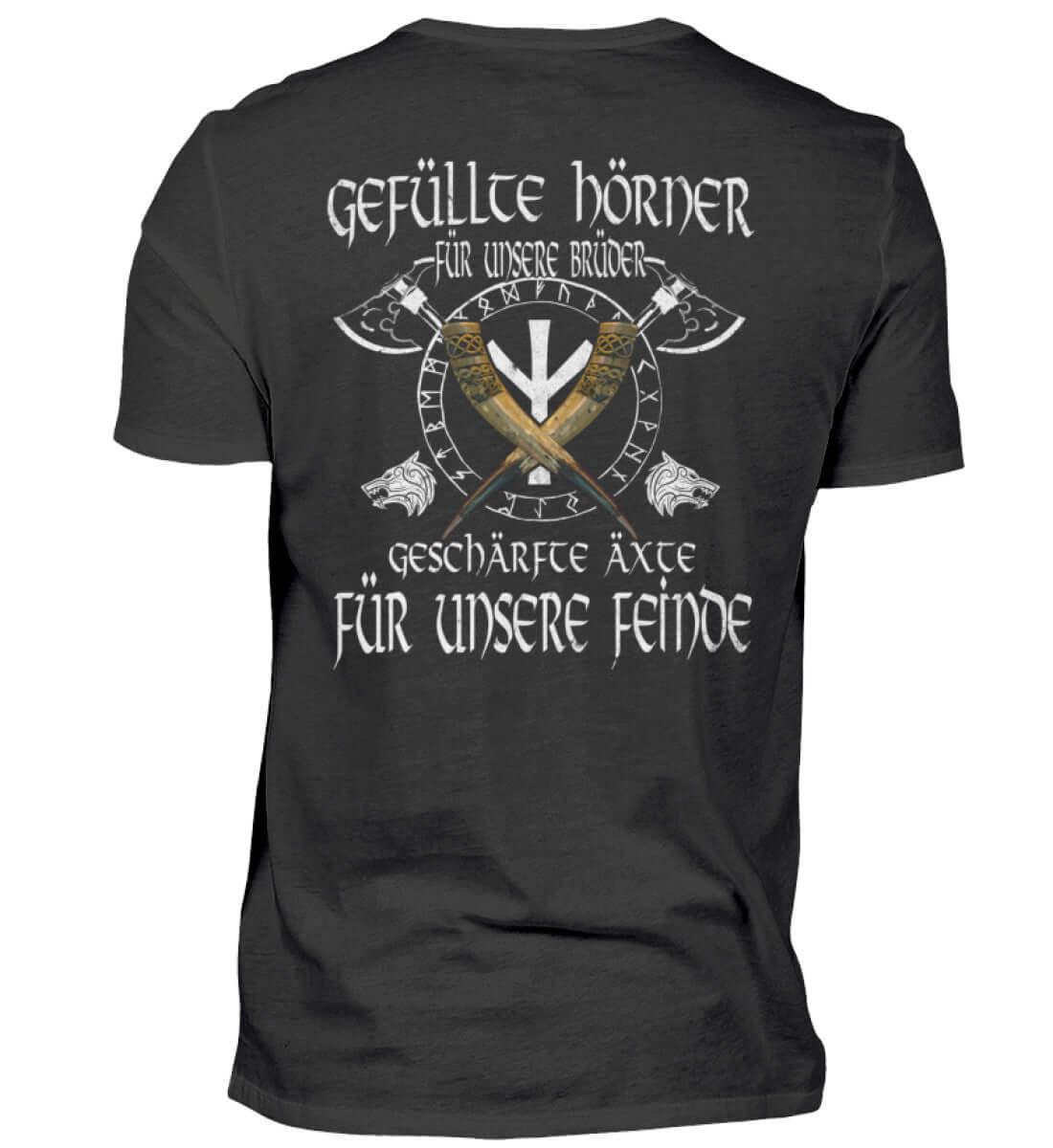 Wikinger Brüderlichkeit Shirt – "Gefüllte Hörner und Geschärfte Äxte" - Nordic Viking Wear