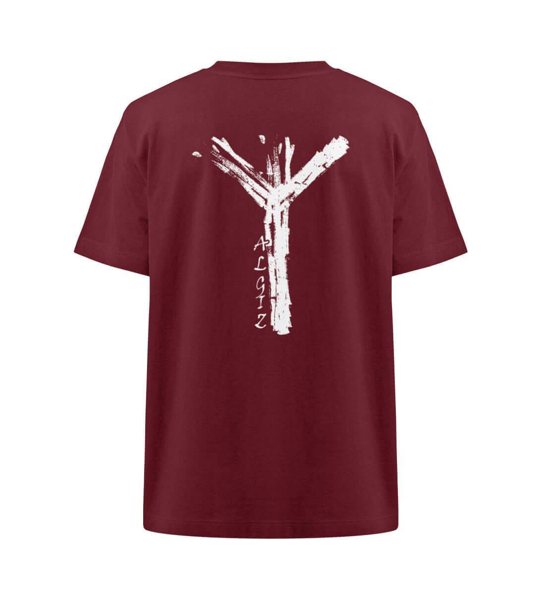Wikinger Rune Algiz Heavy Oversized T-Shirt – Schutz und Stärke - Nordic Viking Wear