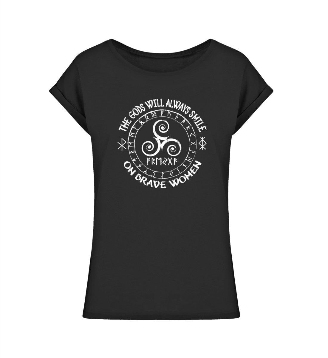 Schildmaiden Extended Shirt – Brave Women mit Triskele und Runen - Nordic Viking Wear