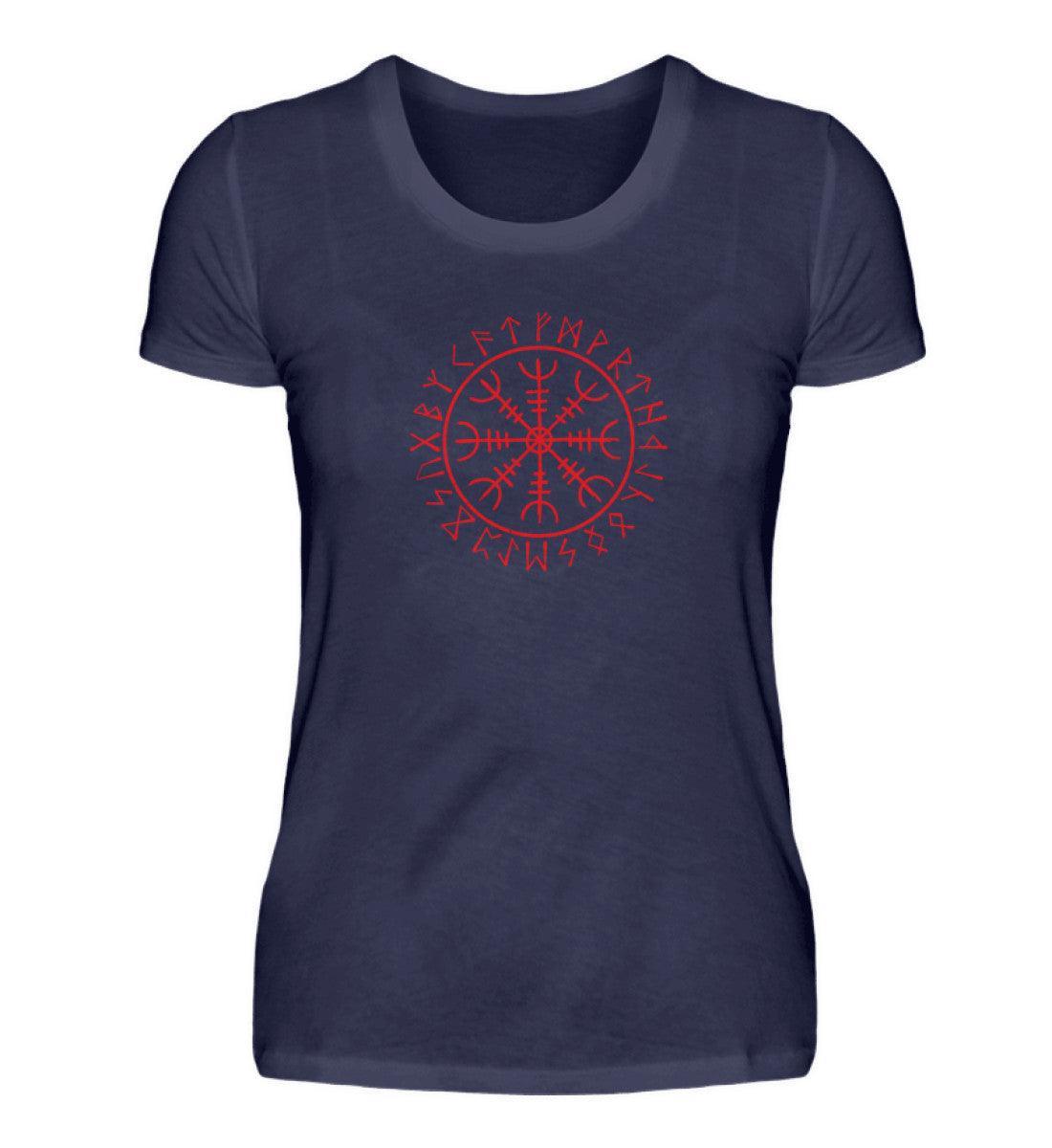 Schildmaiden "Helm Of Awe" Weißes Damen Premium T-Shirt - Nordic Viking Wear