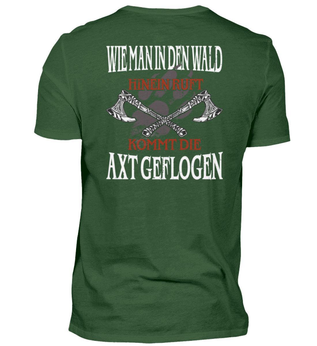 Wikinger Premiumshirt – "Wie man in den Wald hineinruft, kommt die Axt geflogen" - Nordic Viking Wear