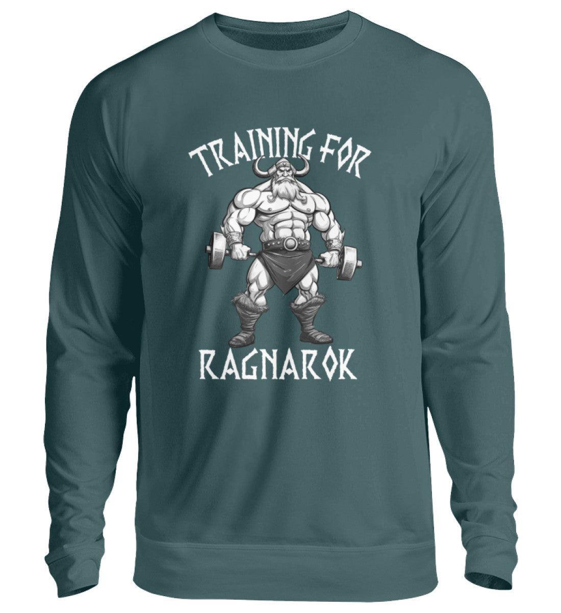 Wikinger Bodybuilder Sweatshirt "Training für Ragnarök" – Motivation & Stärke für das Fitnessstudio - Nordic Viking Wear