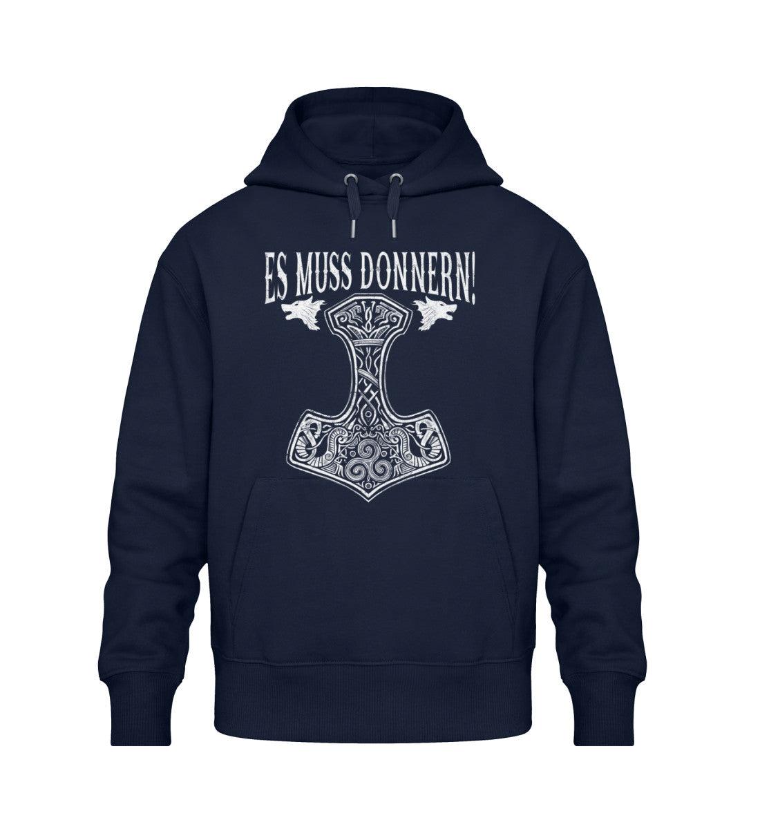 Es Muss Donnern Thors Hammer Oversized Hoodie - Nordic Viking Wear