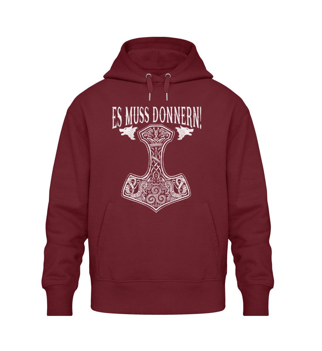 Es Muss Donnern Thors Hammer Oversized Hoodie - Nordic Viking Wear