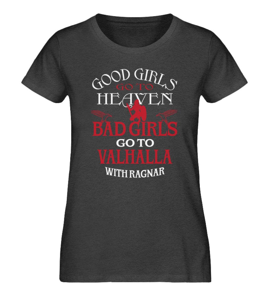 "Schildmaid Expresser Shir- 'Bad Girls Go To Valhalla with Ragnar' - Kraftvolles Viking - Damen Premium Organic Shirt - Nordic Viking Wear