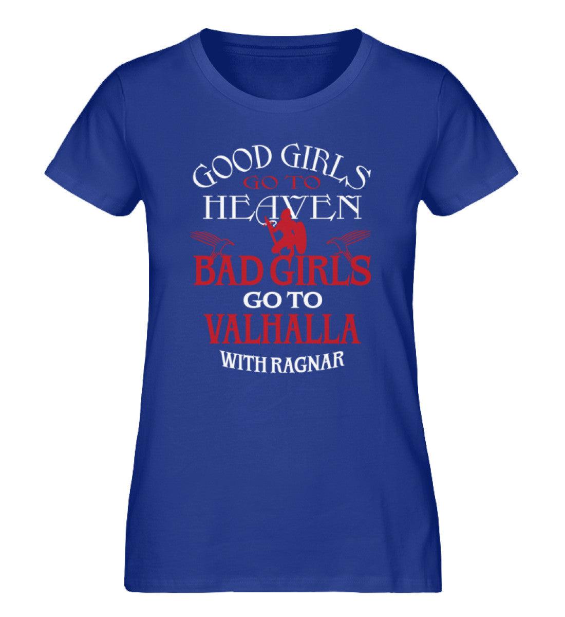 "Schildmaid Expresser Shir- 'Bad Girls Go To Valhalla with Ragnar' - Kraftvolles Viking - Damen Premium Organic Shirt - Nordic Viking Wear