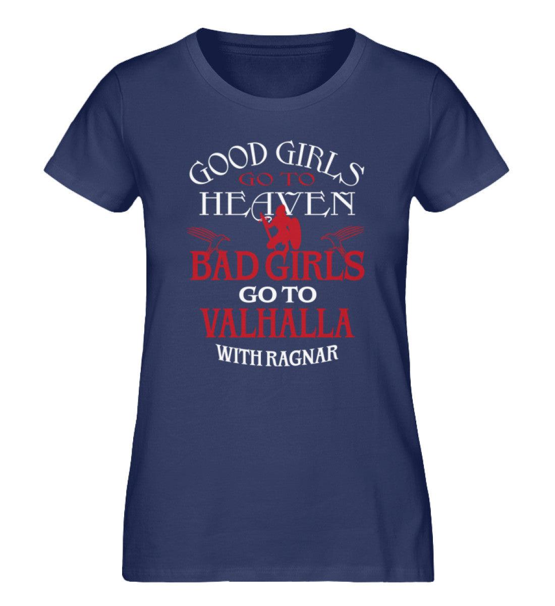 "Schildmaid Expresser Shir- 'Bad Girls Go To Valhalla with Ragnar' - Kraftvolles Viking - Damen Premium Organic Shirt - Nordic Viking Wear