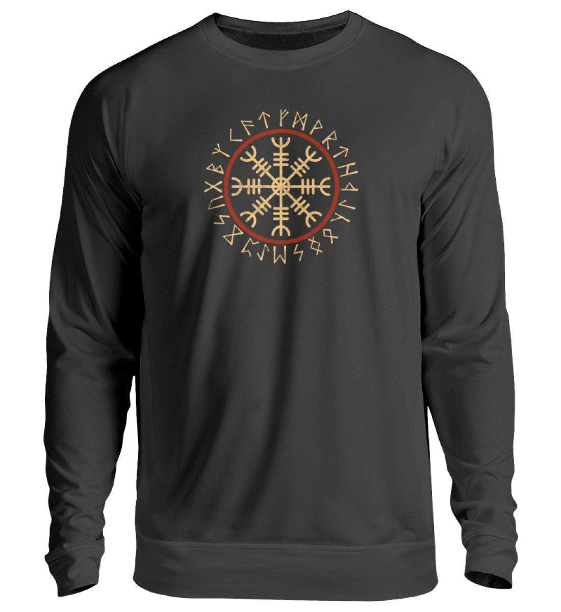 Wikinger Helm Of Awe Mit Runenkreis - Sweatshirt - Nordic Viking Wear