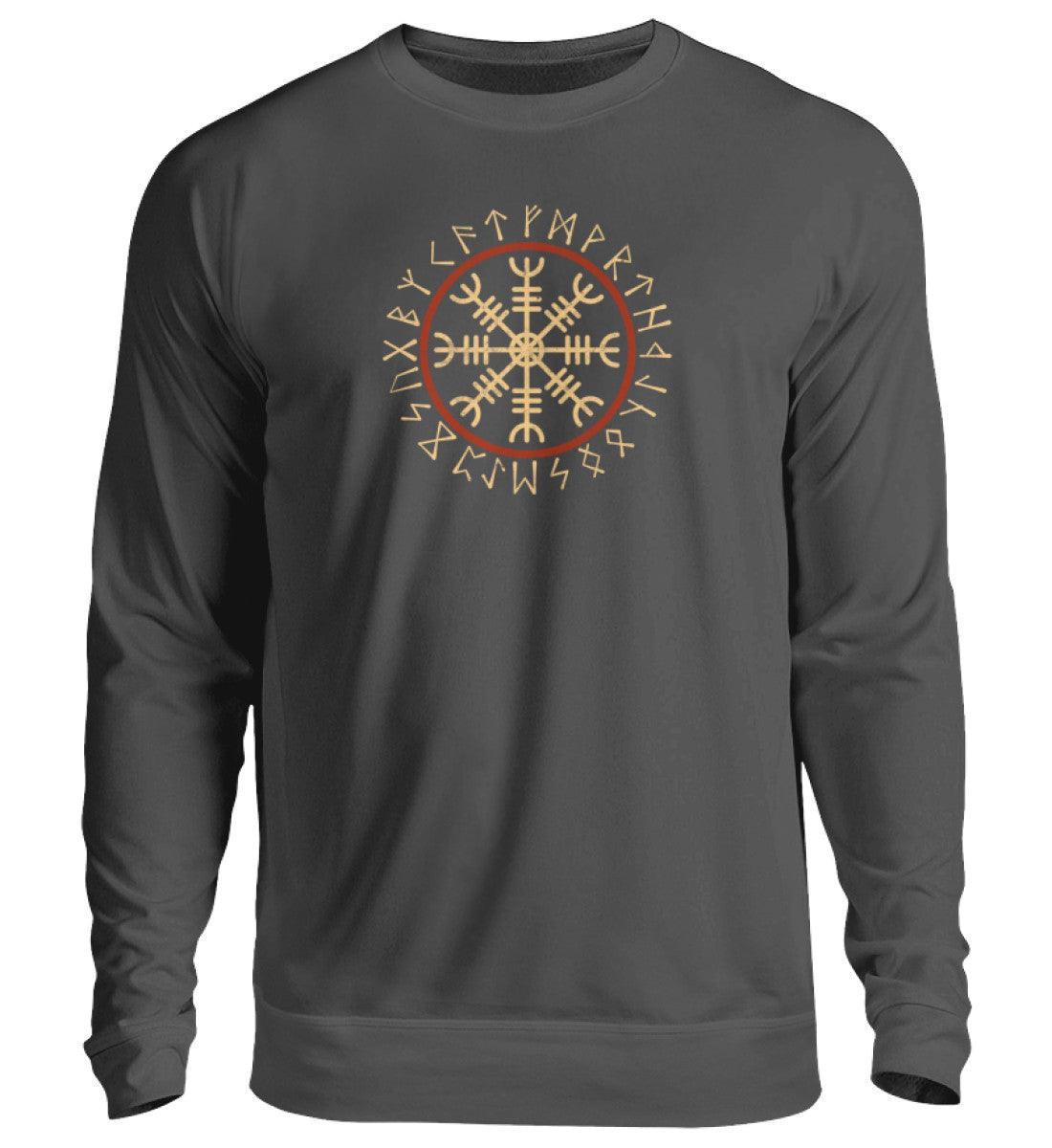 Wikinger Helm Of Awe Mit Runenkreis - Sweatshirt - Nordic Viking Wear