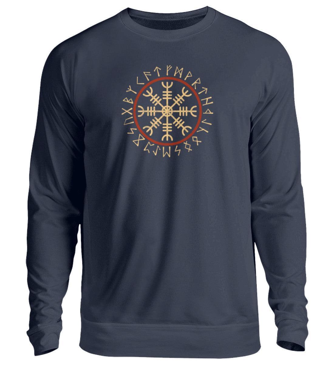 Wikinger Helm Of Awe Mit Runenkreis - Sweatshirt - Nordic Viking Wear