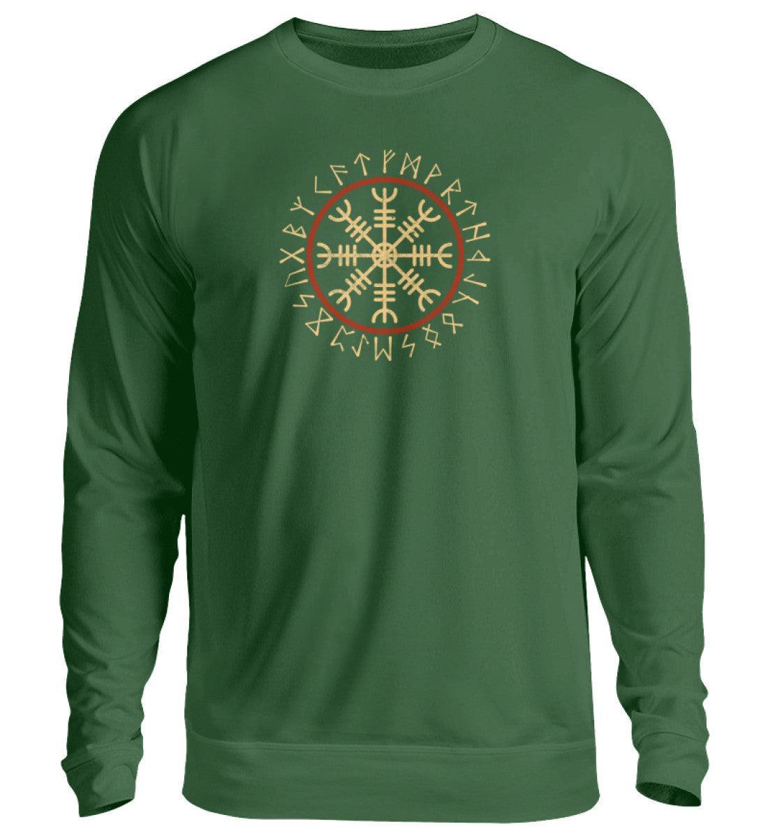 Wikinger Helm Of Awe Mit Runenkreis - Sweatshirt - Nordic Viking Wear
