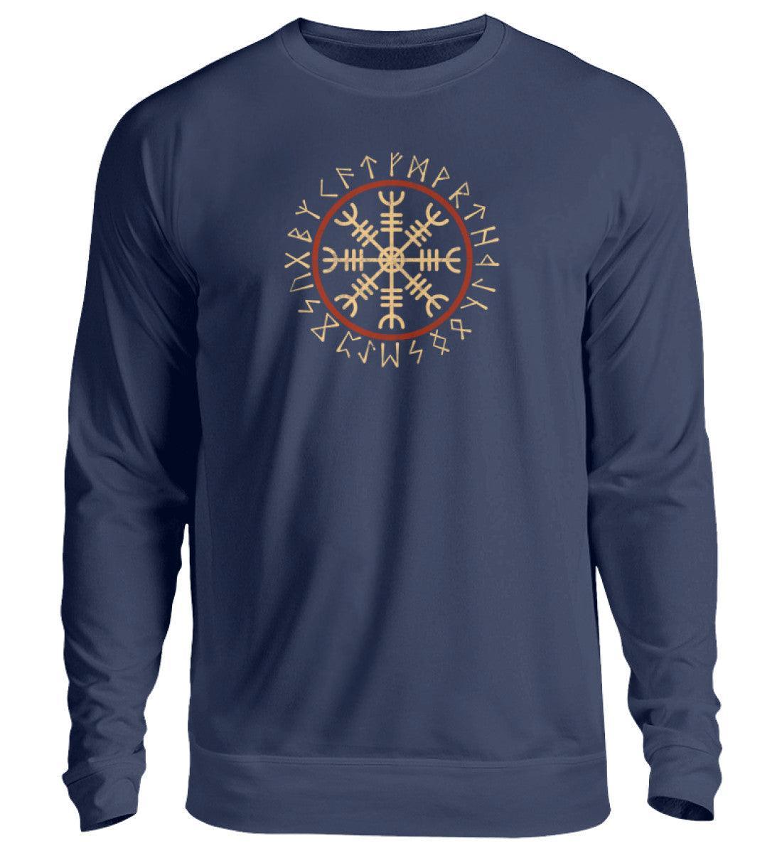Wikinger Helm Of Awe Mit Runenkreis - Sweatshirt - Nordic Viking Wear