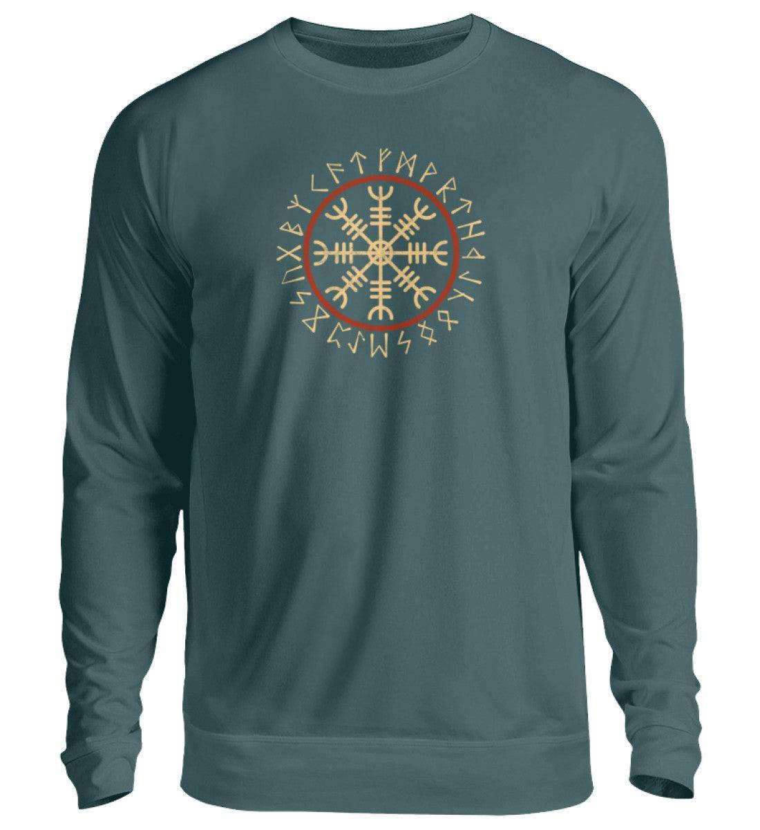 Wikinger Helm Of Awe Mit Runenkreis - Sweatshirt - Nordic Viking Wear