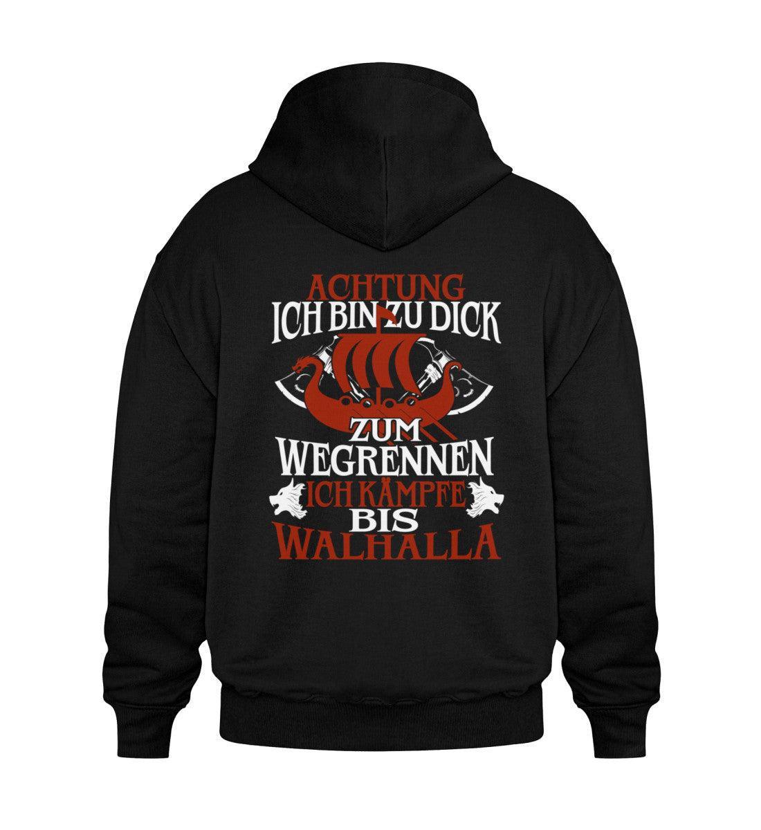 Wikinger Heavy Vintage Hoodie "Achtung Ich Bin Zu Dick Zum Wegrennen" - Nordic Viking Wear