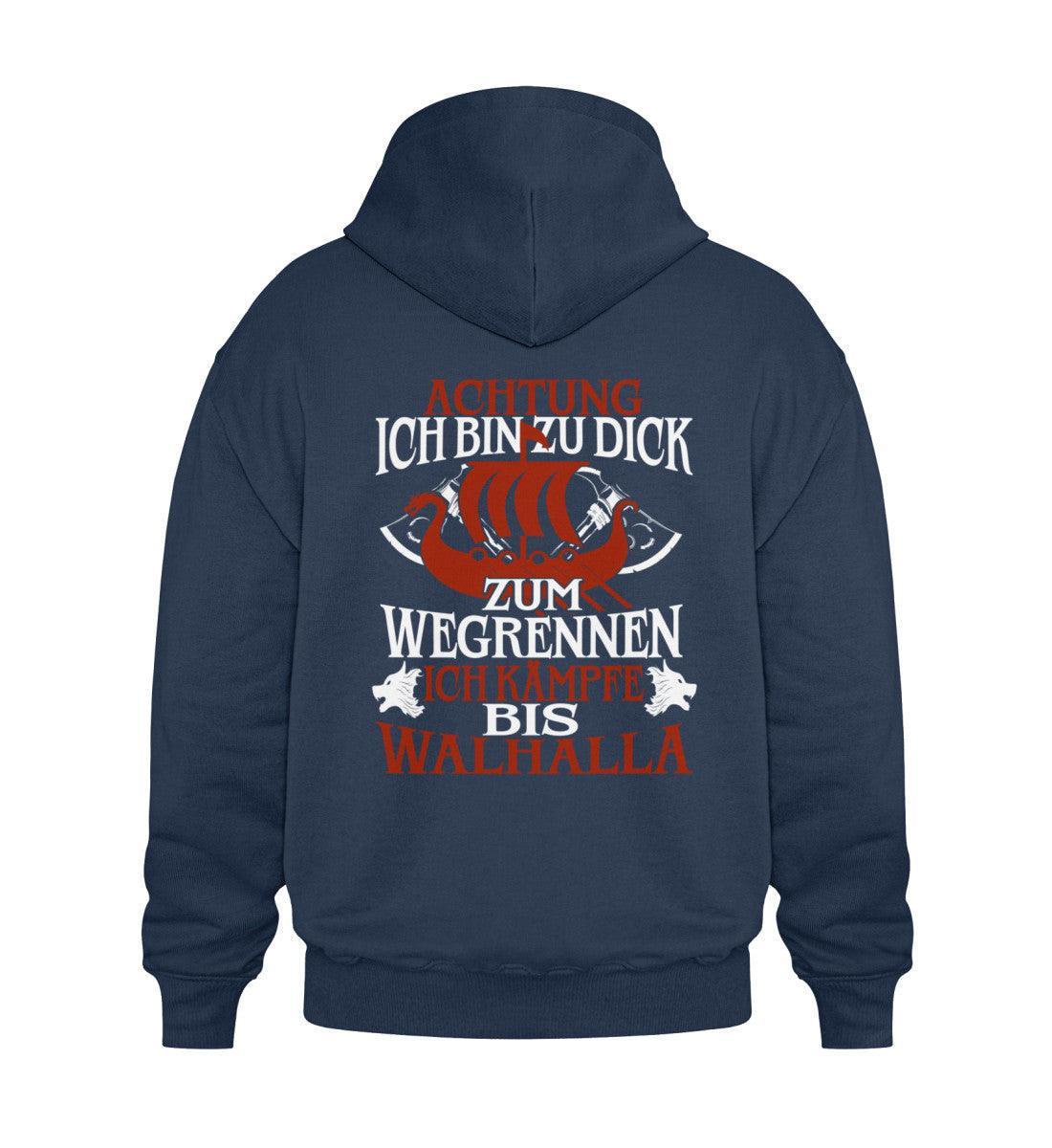 Wikinger Heavy Vintage Hoodie "Achtung Ich Bin Zu Dick Zum Wegrennen" - Nordic Viking Wear