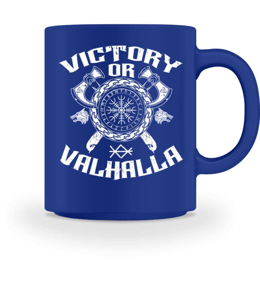 "Triumph des Kriegers: 'Victory or Valhalla' Wikinger-Tasse für den mutigen Start in den Tag" - Nordic Viking Wear