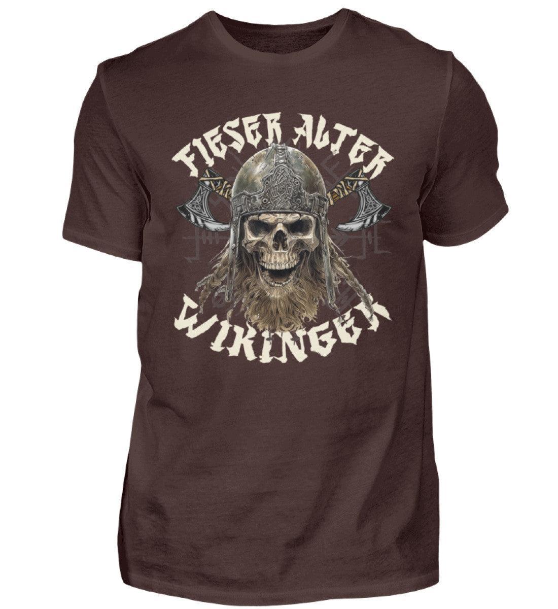 Fieser Alter Wikinger - Lustiges Wikinger-Shirt mit Helm und Äxten - Nordic Viking Wear
