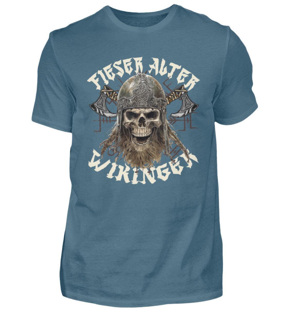 Fieser Alter Wikinger - Lustiges Wikinger-Shirt mit Helm und Äxten - Nordic Viking Wear