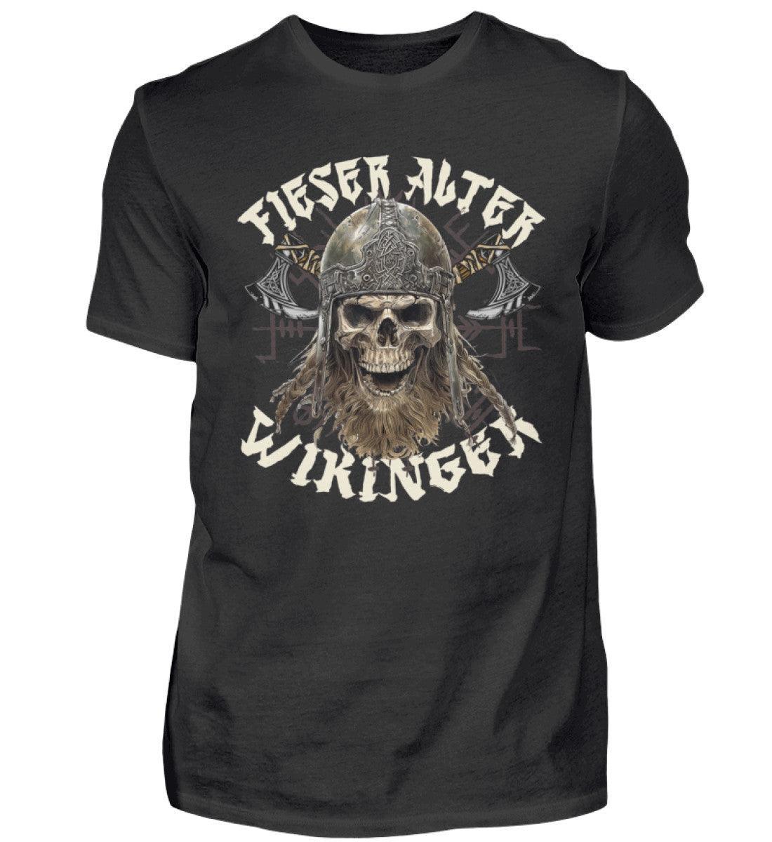 Fieser Alter Wikinger - Lustiges Wikinger-Shirt mit Helm und Äxten - Nordic Viking Wear