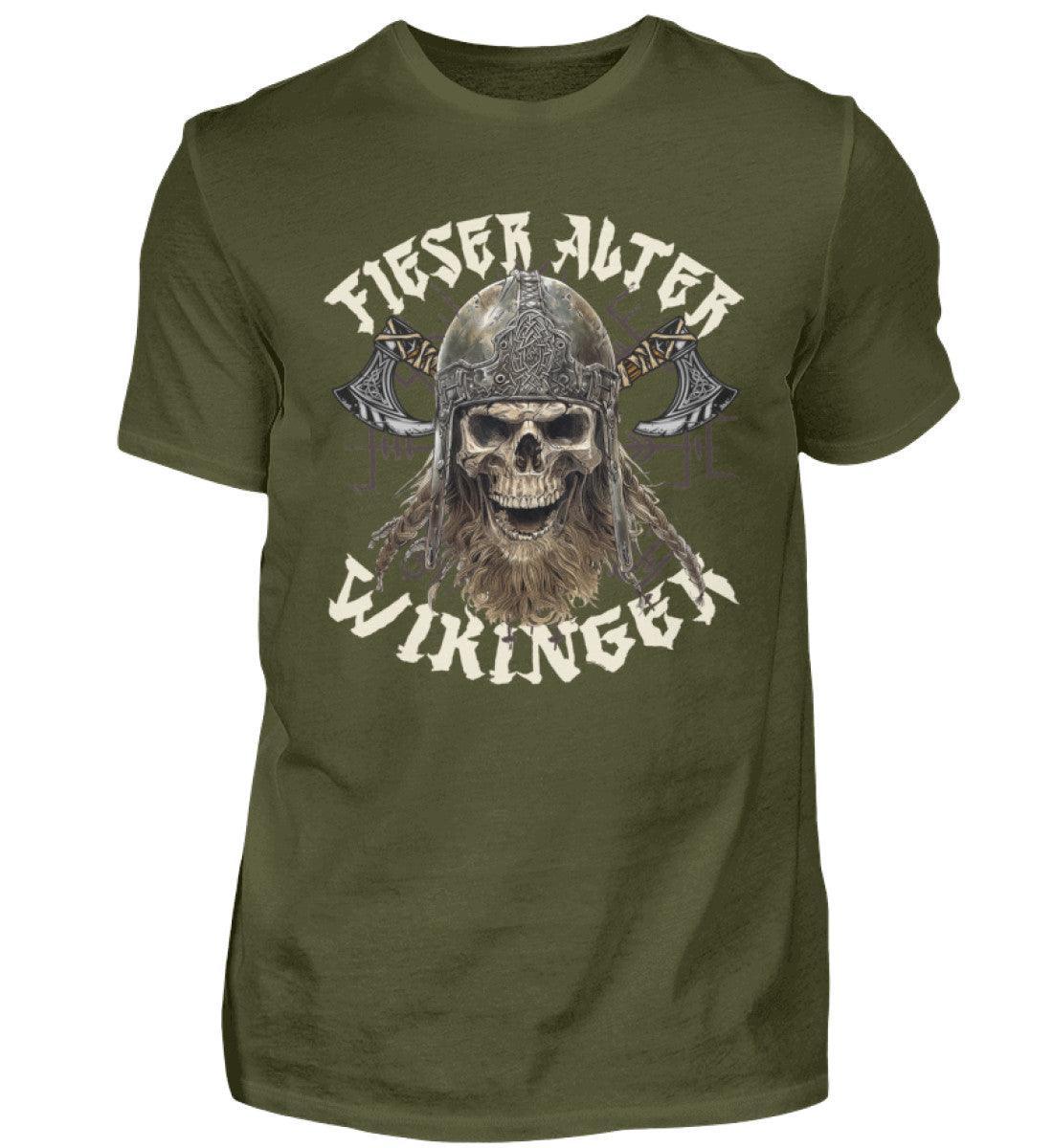 Fieser Alter Wikinger - Lustiges Wikinger-Shirt mit Helm und Äxten - Nordic Viking Wear