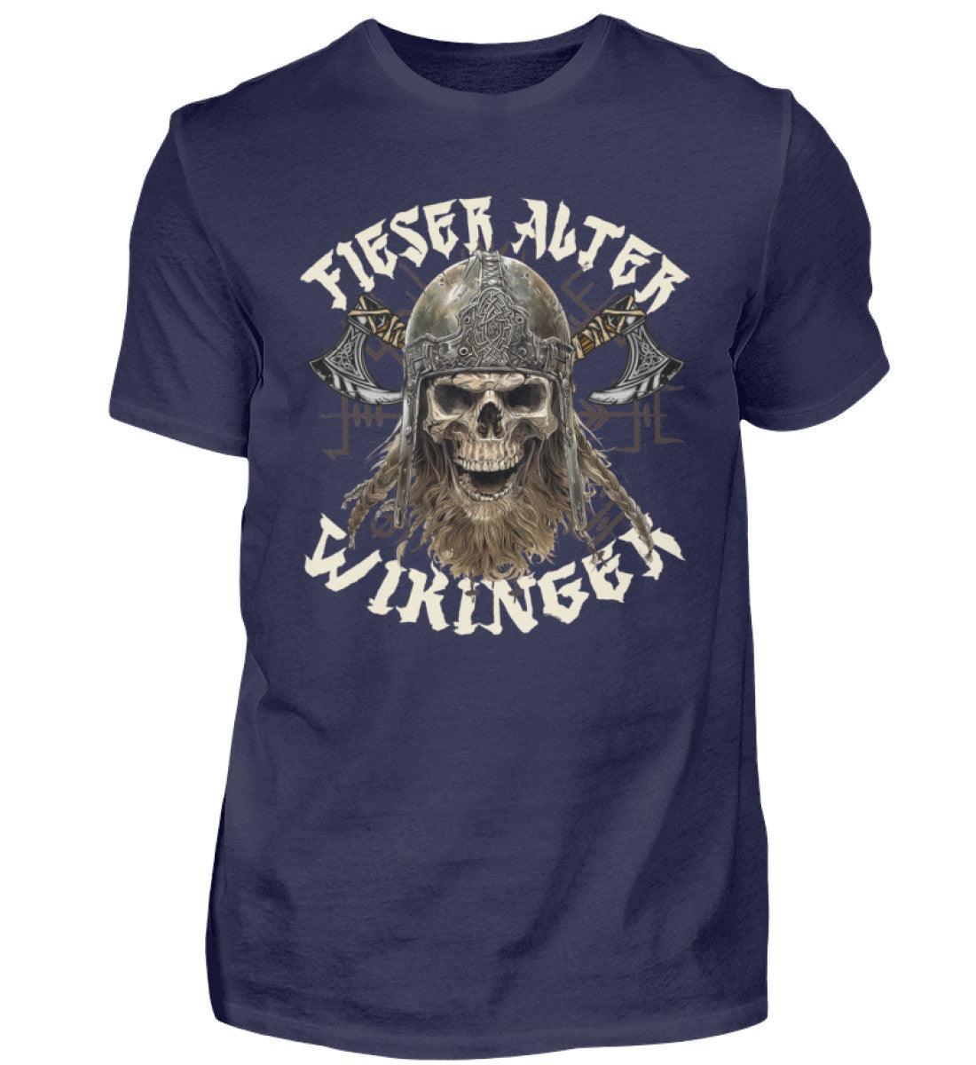 Fieser Alter Wikinger - Lustiges Wikinger-Shirt mit Helm und Äxten - Nordic Viking Wear