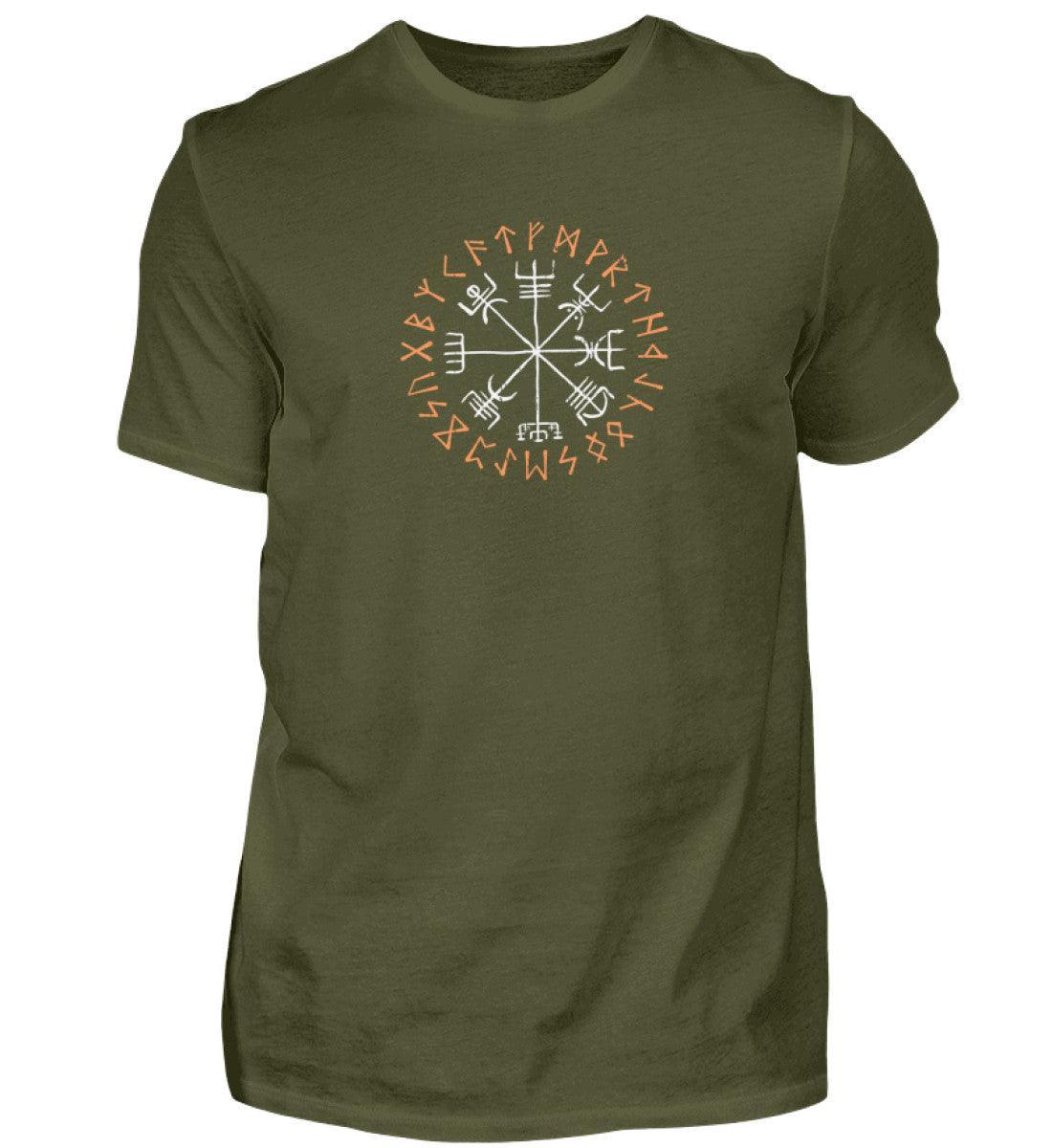 Wikinger Vegvisir T-Shirt - Kompass Runen Symbol Tee - Nordischer Navigationspfad Shirt - Nordic Viking Wear