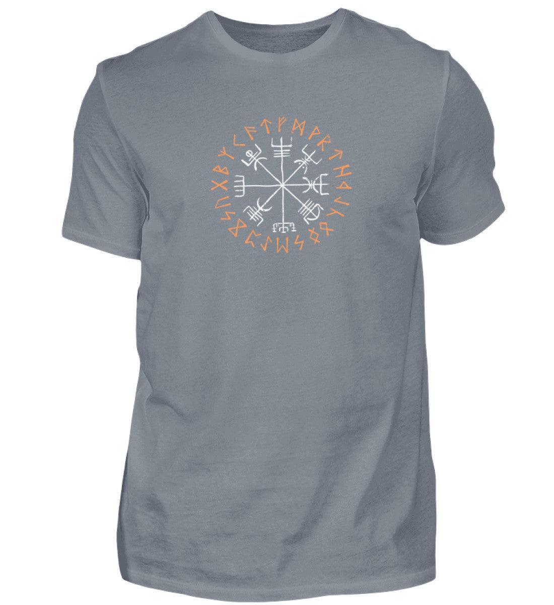 Wikinger Vegvisir T-Shirt - Kompass Runen Symbol Tee - Nordischer Navigationspfad Shirt - Nordic Viking Wear