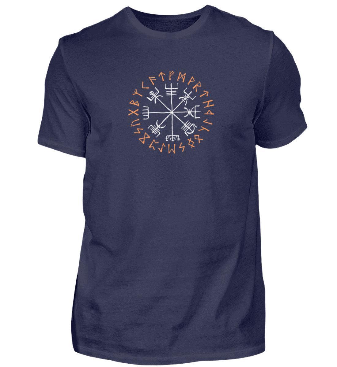 Wikinger Vegvisir T-Shirt - Kompass Runen Symbol Tee - Nordischer Navigationspfad Shirt - Nordic Viking Wear