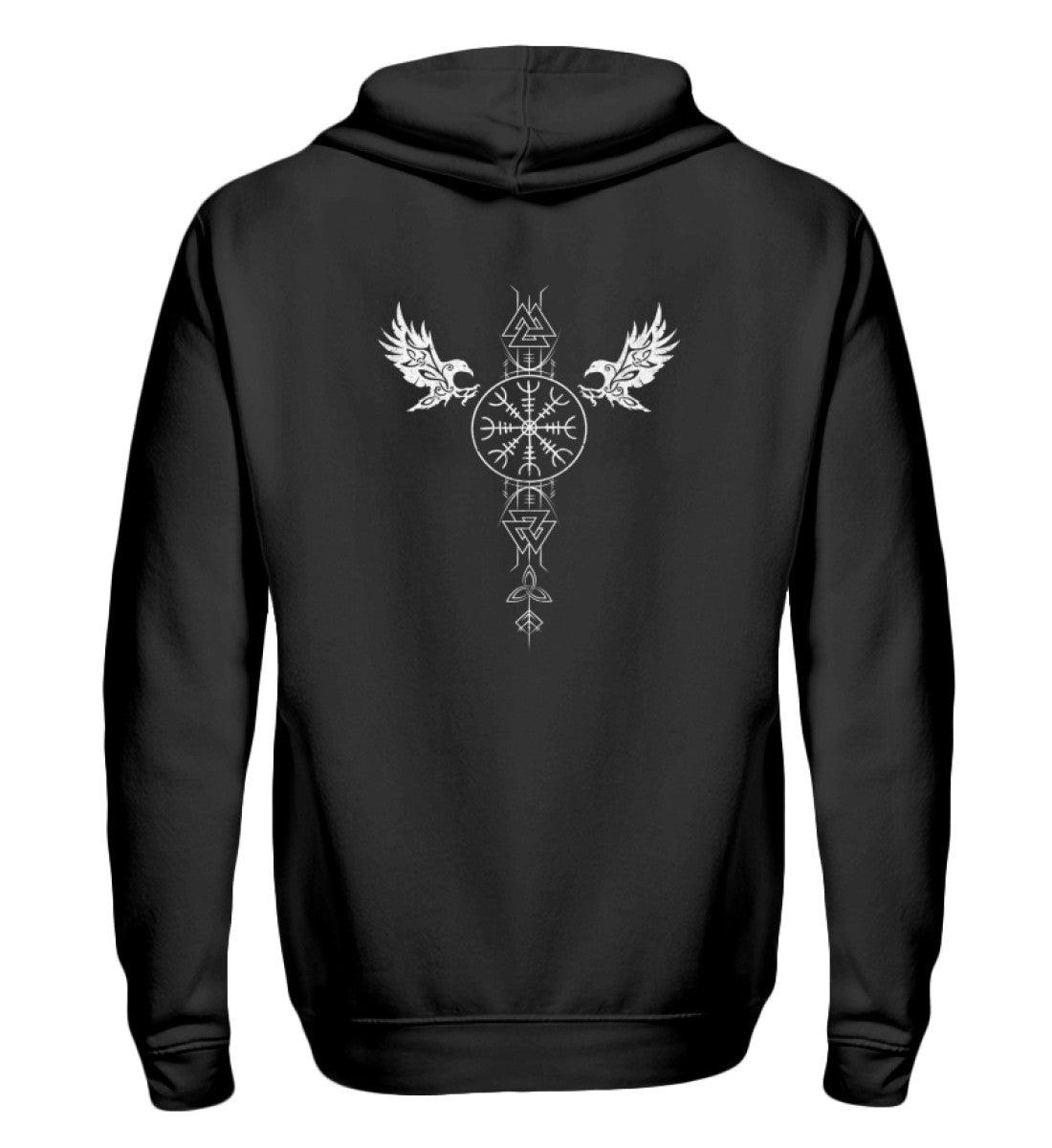 🛡 Helm of Awe Zipp-Hoodie – Schutz & Stärke der Wikinger 🛡 - Nordic Viking Wear