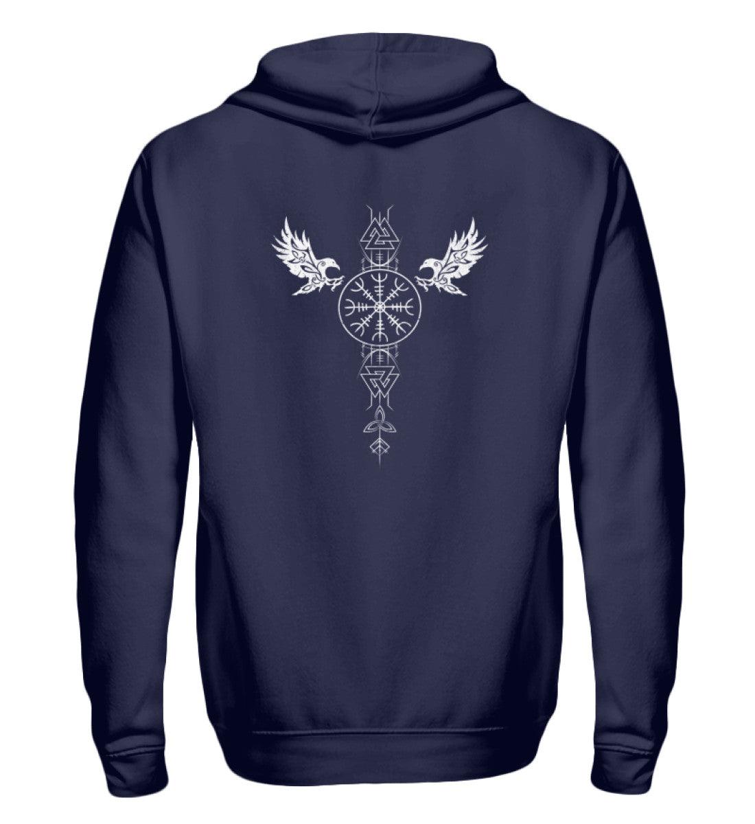 🛡 Helm of Awe Zipp-Hoodie – Schutz & Stärke der Wikinger 🛡 - Nordic Viking Wear