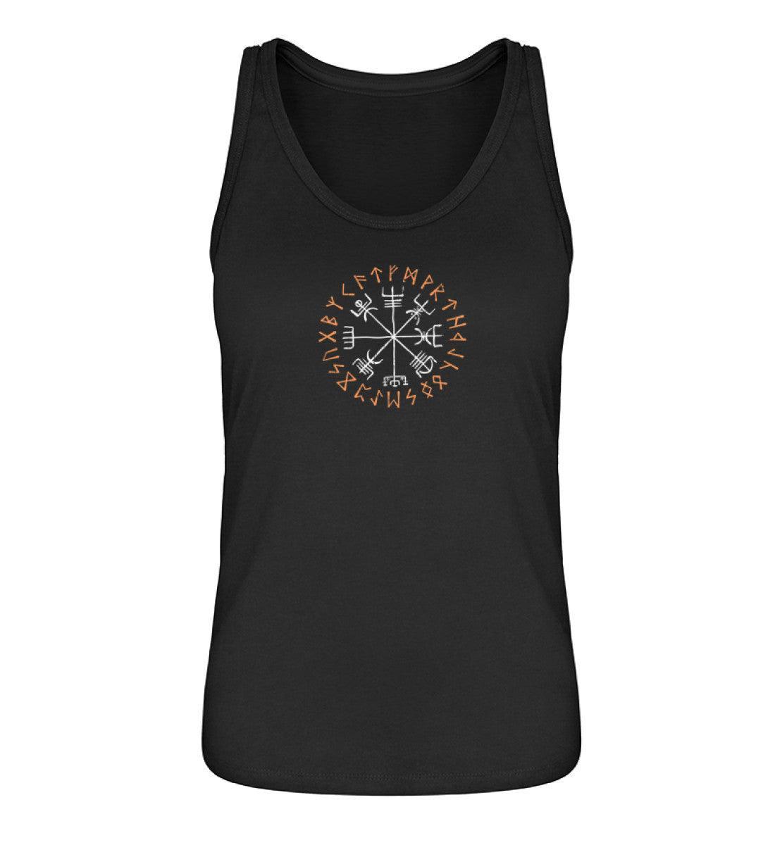 Schildmaiden Tanktop Vegvisir - Kompass Runen Symbol Tee - Nordischer Navigationspfad Top - Nordic Viking Wear