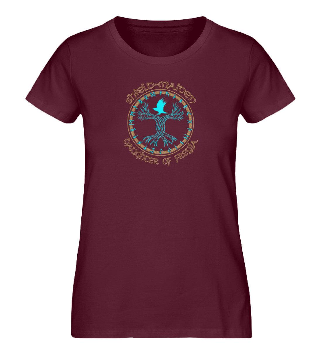 Schildmaiden Expresser Shirt „Daughter of Freyja“ – Wikinger-Design mit Runen und Yggdrasil für nordische Kriegerinnen - Nordic Viking Wear