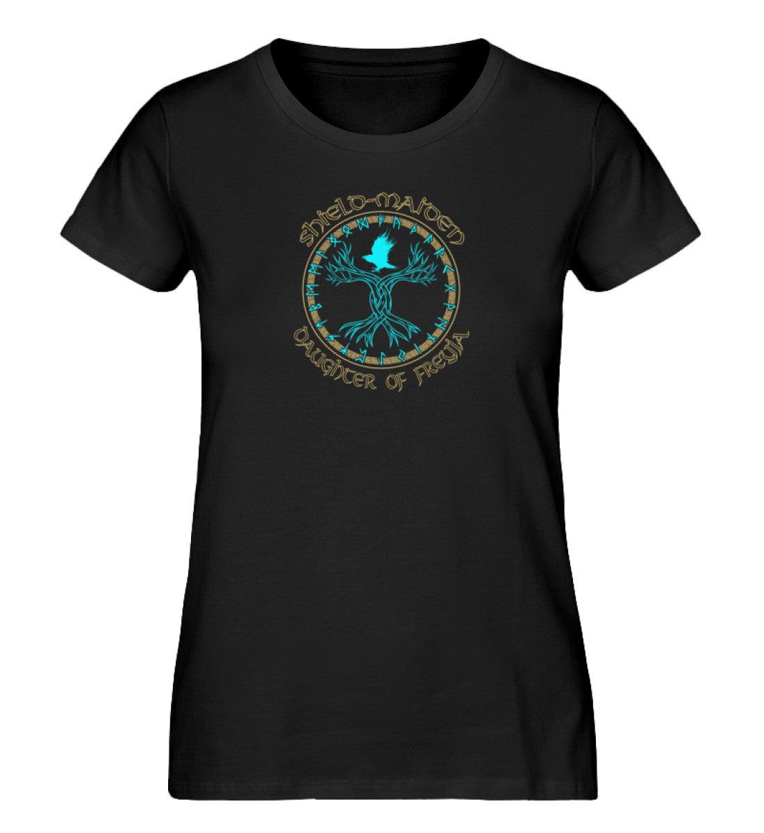 Schildmaiden Expresser Shirt „Daughter of Freyja“ – Wikinger-Design mit Runen und Yggdrasil für nordische Kriegerinnen - Nordic Viking Wear