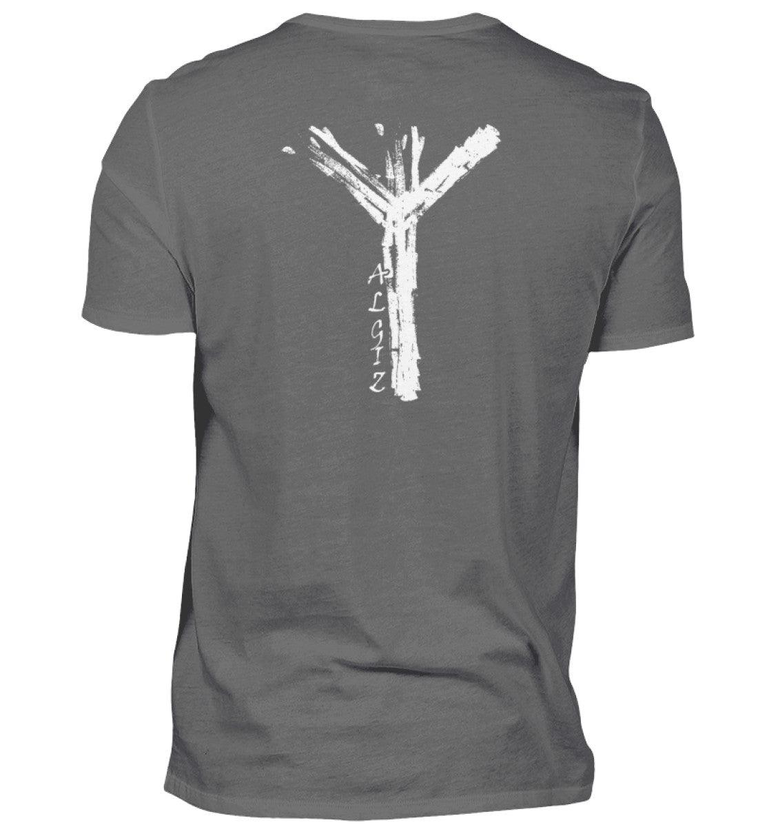 Wikinger Premium Shirt Front und Backprint mit Algiz-Rune mit Nordischer Schutzrune - Nordic Viking Wear