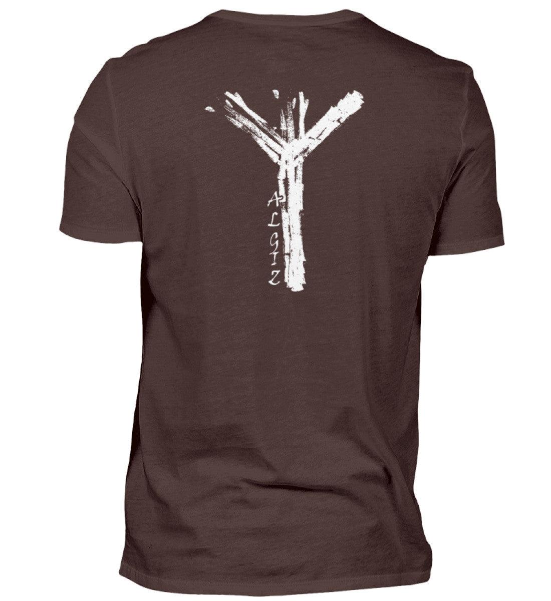 Wikinger Premium Shirt Front und Backprint mit Algiz-Rune mit Nordischer Schutzrune - Nordic Viking Wear