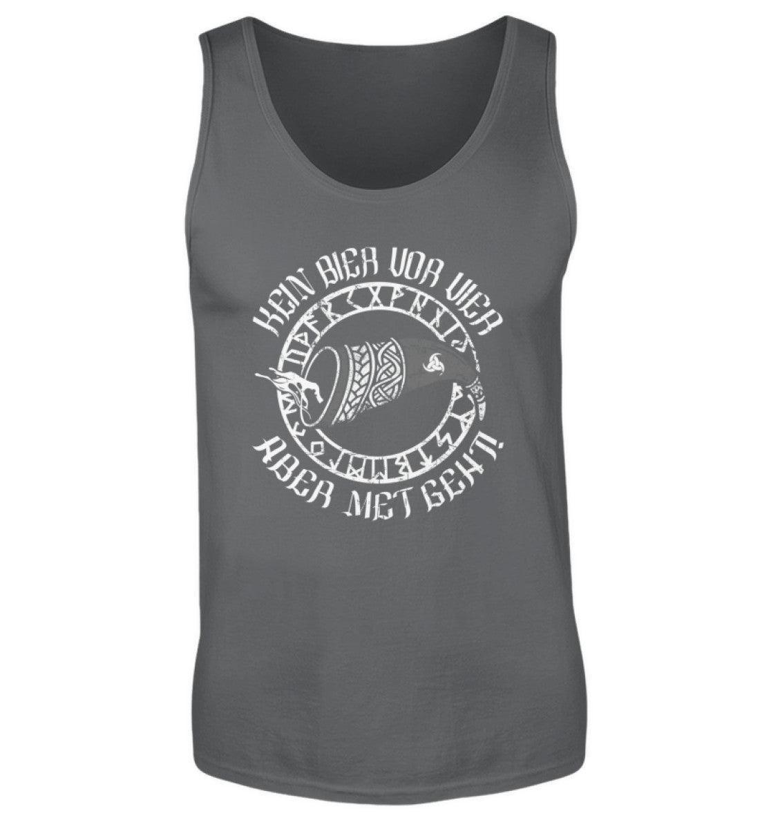Lustiges Wikinger-Tanktop "Kein Bier vor Vier, aber Met geht!" – Humorvolles Nordisches Trink-Motiv - Nordic Viking Wear