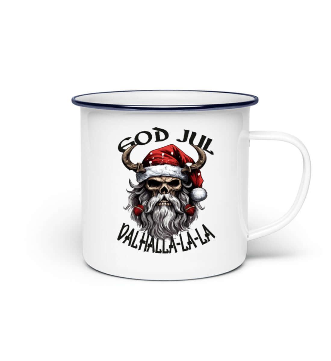 "God Jul Valhalla-La-La" Emaille Tasse - Nordic Viking Wear