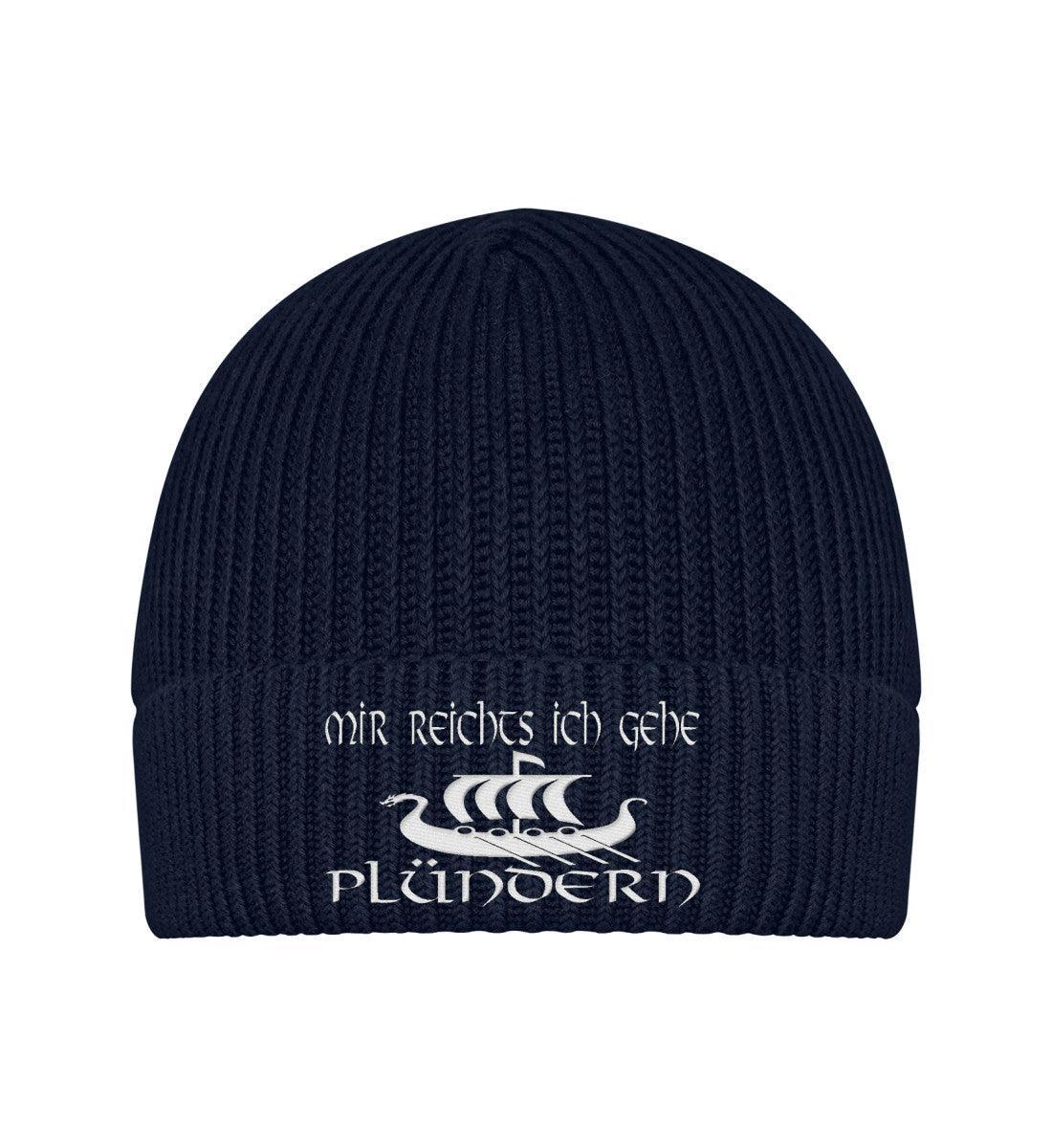 Wikinger/Schildmaiden Organic Beanie mit Stick "Plündergeist" – Hol Dir Dein Abenteuer - Nordic Viking Wear