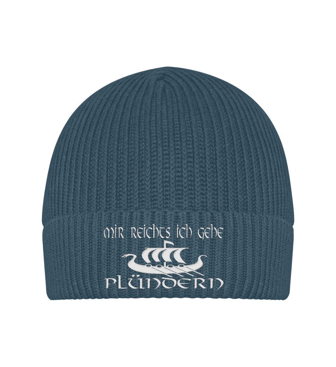 Wikinger/Schildmaiden Organic Beanie mit Stick "Plündergeist" – Hol Dir Dein Abenteuer - Nordic Viking Wear